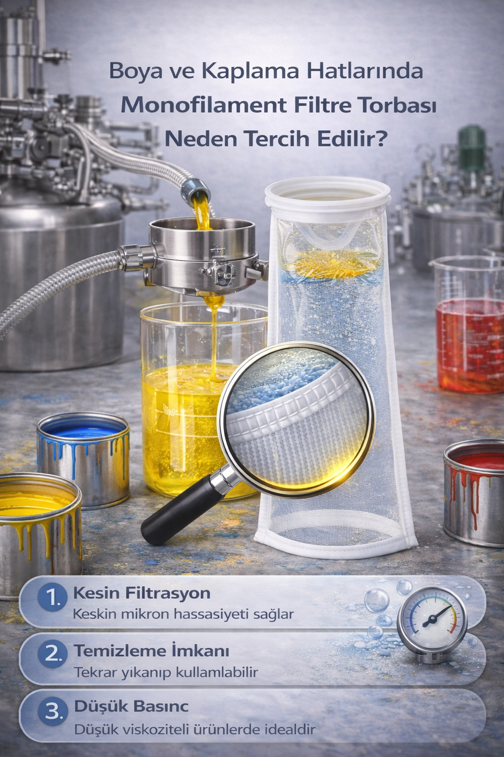 Boya ve Kaplama Hatlarında Monofilament Filtre Torbası Neden Tercih Edilir?